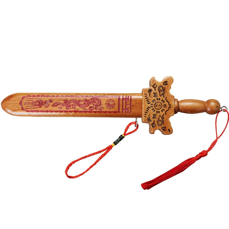 Chinese Peach Wood Sword – Oriental Feng Shui Garden Guardian Decoration