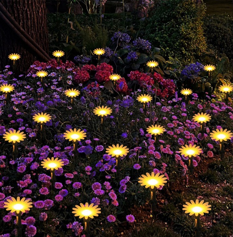 Luminous Solar Sunflower String Lights – Waterproof Pathway Garden Stakes (8 Lighting Modes)