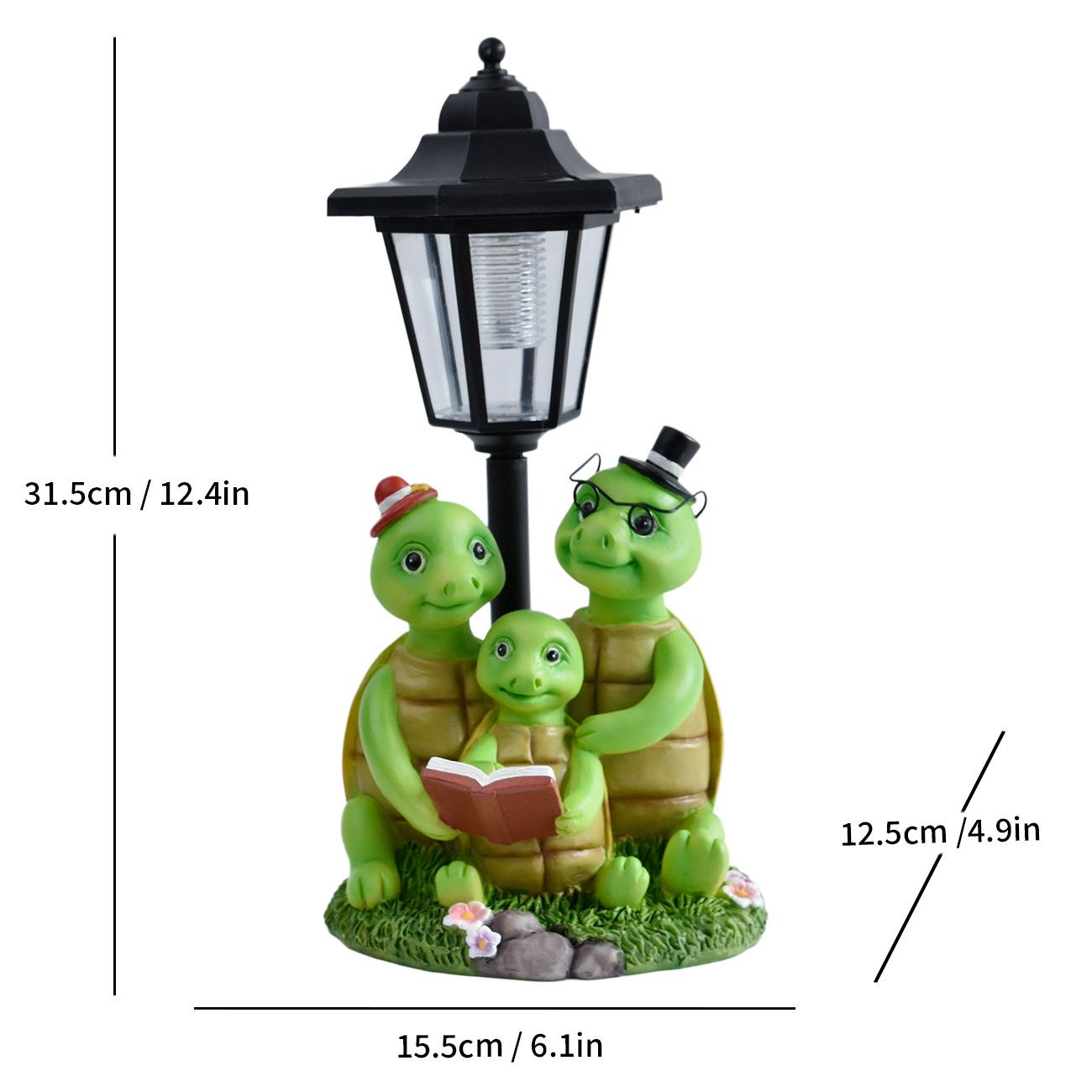 Storybook Solar Animal Garden Statues – Hand-Painted Resin Sculptures with Auto-Charging LED Lanterns