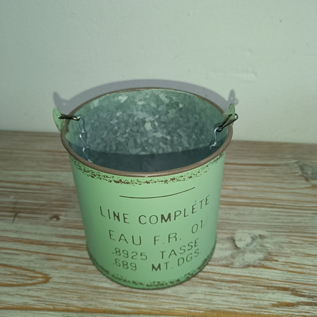 Vintage French Country Metal Hanging Planter with Chain