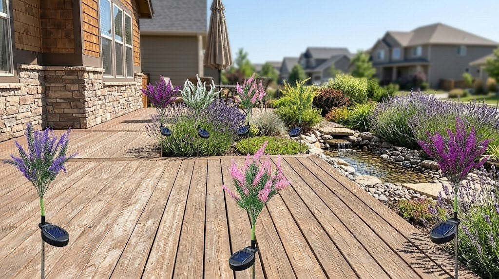 Luminous Solar Lavender & Heather Pathway Lights – Waterproof Glowing Garden Stakes (Set of 2)