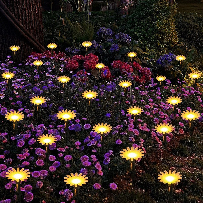 Luminous Solar Sunflower String Lights – Waterproof Pathway Garden Stakes (8 Lighting Modes)