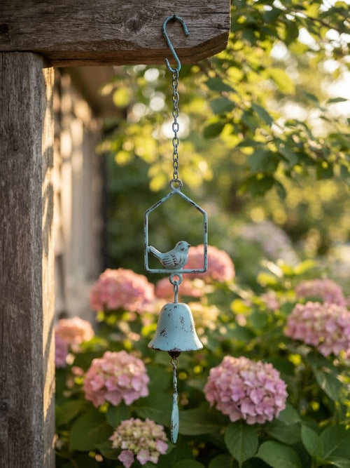 Rustic Cast Iron Hanging Garden Bells & Wind Chimes