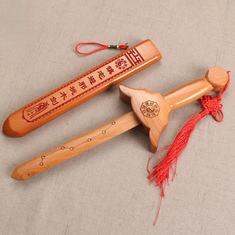 Chinese Peach Wood Sword – Oriental Feng Shui Garden Guardian Decoration