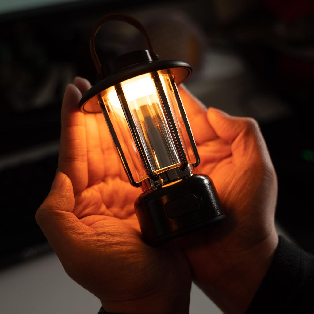 Retro Camping Lantern Warm Ambient Light USB Rechargeable Cafe Table Lamp