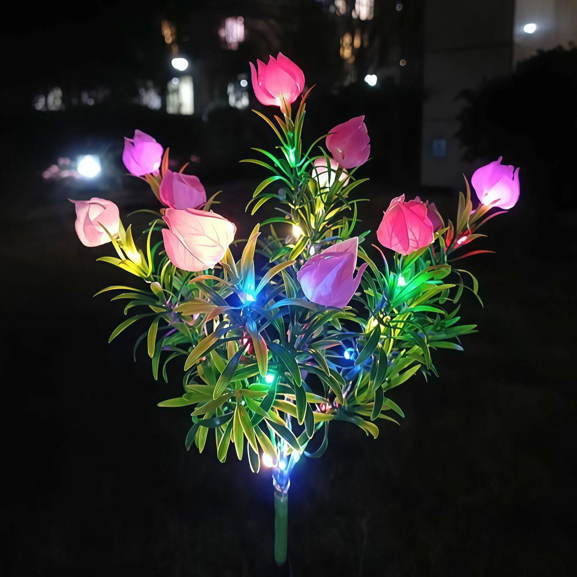 Luminous Gardenia Solar Pathway Lights – Waterproof Blooming Flower Garden Stakes