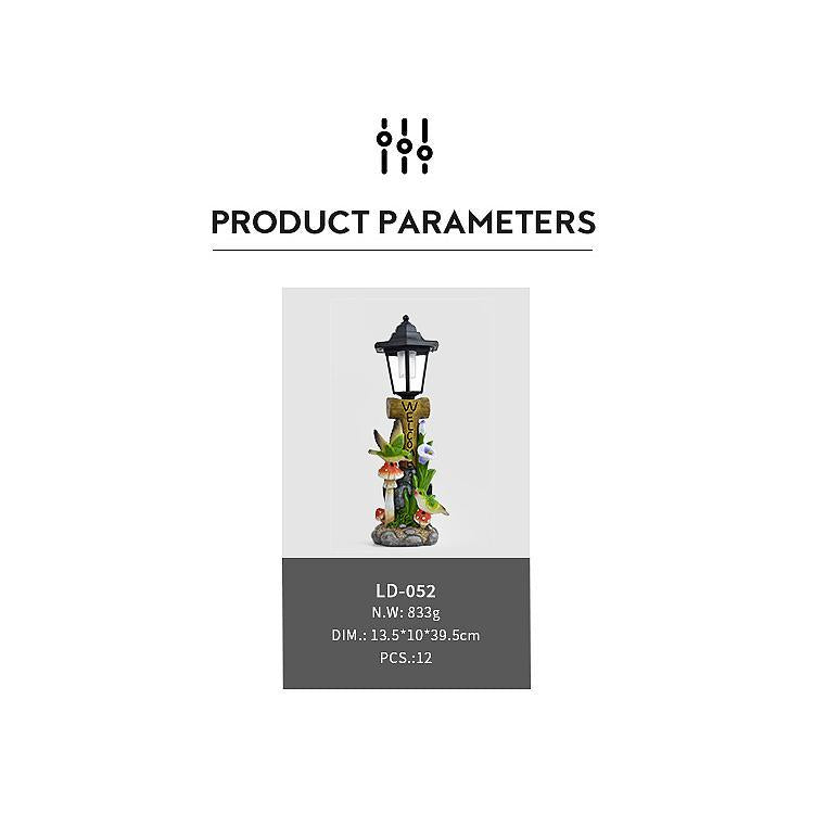 "Welcome" Solar Bird Storks peacocks – Animals Garden Lantern Statue – Hand-Painted Resin Sculpture with Auto-Charging LED (15.5" Tall)