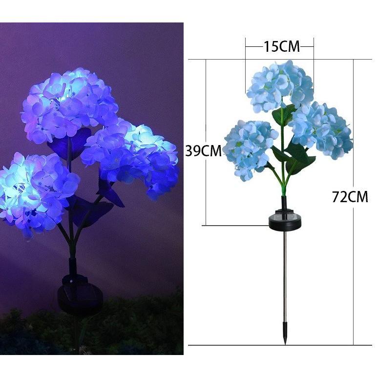 Luminous Hydrangea Solar Pathway Lights – Waterproof Blooming Flower Garden Stakes Courtyard Decoration