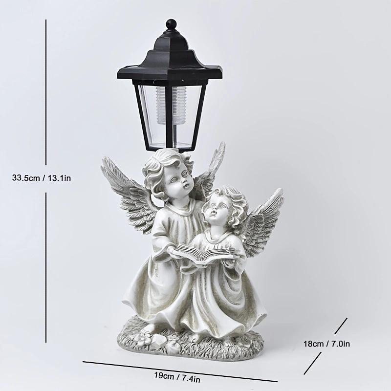 Storybook Solar Animal Garden Statues – Hand-Painted Resin Sculptures with Auto-Charging LED Lanterns