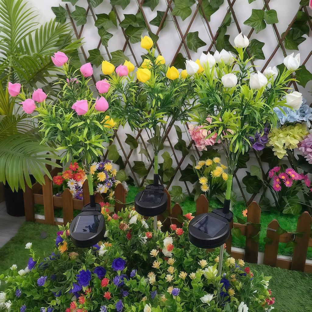 Luminous Gardenia Solar Pathway Lights – Waterproof Blooming Flower Garden Stakes