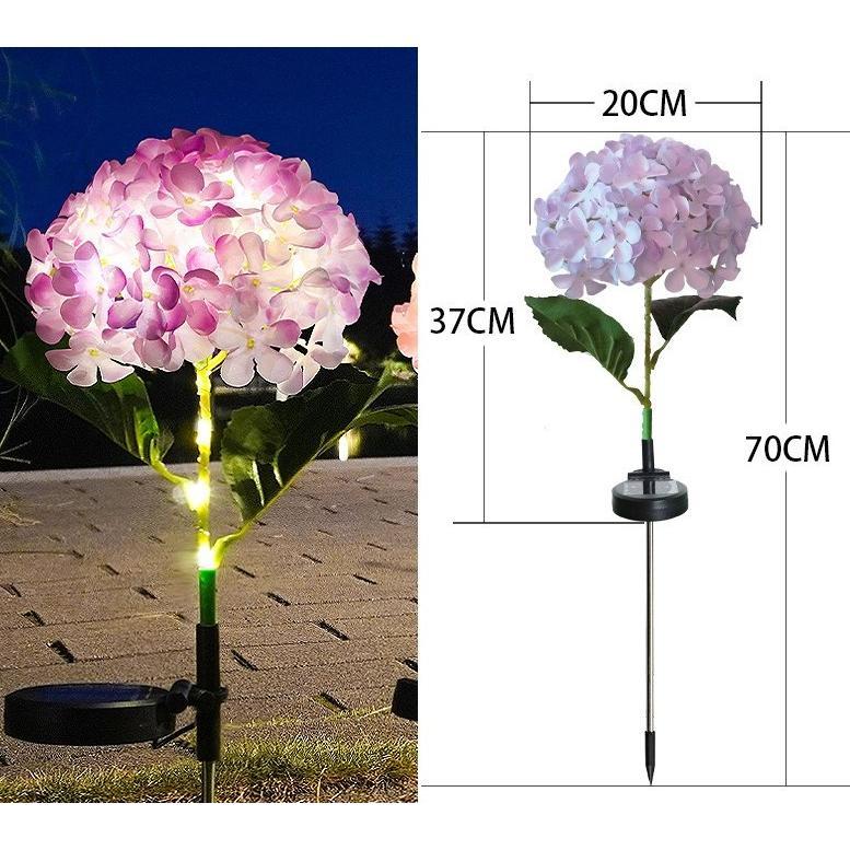 Luminous Hydrangea Solar Pathway Lights – Waterproof Blooming Flower Garden Stakes Courtyard Decoration