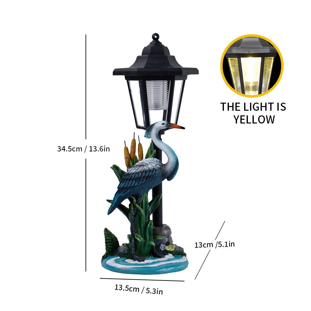 Storybook Solar Animal Garden Statues – Hand-Painted Resin Sculptures with Auto-Charging LED Lanterns