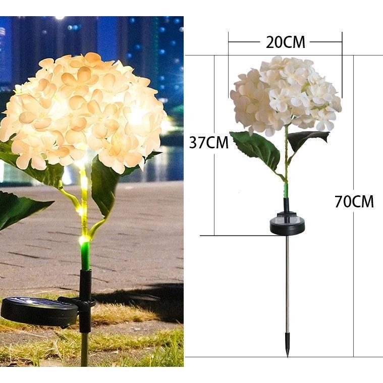 Luminous Hydrangea Solar Pathway Lights – Waterproof Blooming Flower Garden Stakes Courtyard Decoration