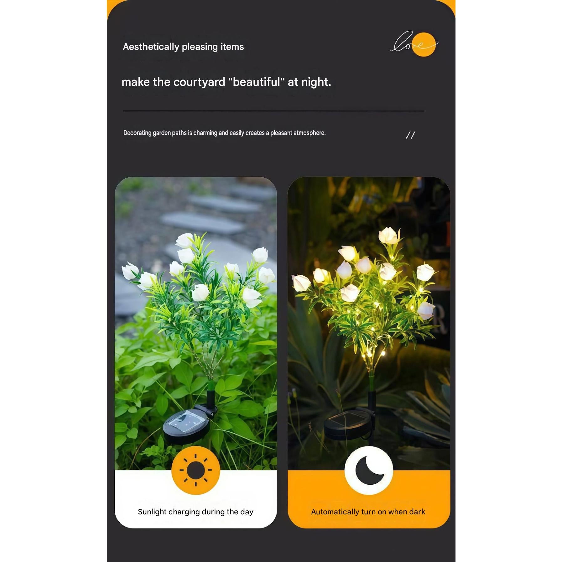 Luminous Gardenia Solar Pathway Lights – Waterproof Blooming Flower Garden Stakes
