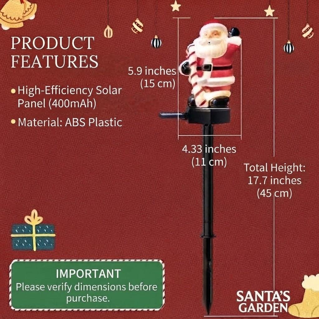 Luminous Retro Christmas Friends – 3D Glowing Solar Pathway Stakes (Set of 2)