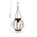Spherical Solar Hanging Lantern – Rustic Iron Cage Outdoor Light with Vintage Edison Bulb