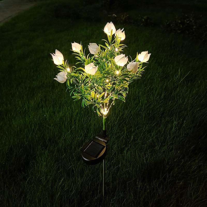 Luminous Gardenia Solar Pathway Lights – Waterproof Blooming Flower Garden Stakes