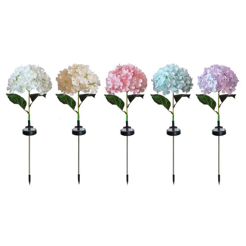 Luminous Hydrangea Solar Pathway Lights – Waterproof Blooming Flower Garden Stakes Courtyard Decoration
