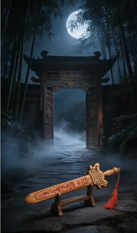 Chinese Peach Wood Sword – Oriental Feng Shui Garden Guardian Decoration