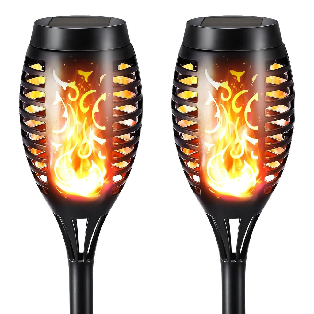 Solar Flickering Flame Torch Lights – Waterproof LED Garden Pathway Stakes