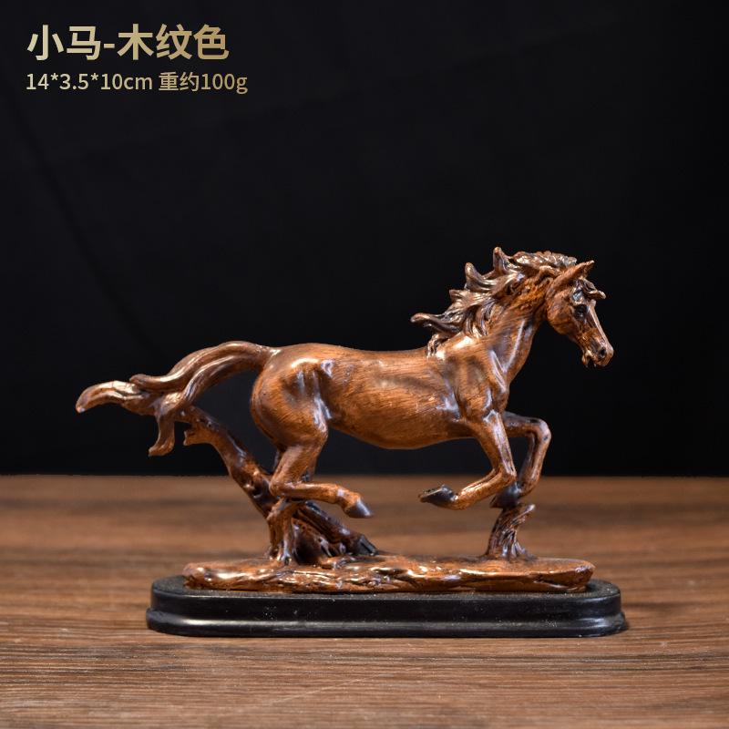 Golden Horse Resin Statue Luxury Tabletop Decor Figurine for Home & Office