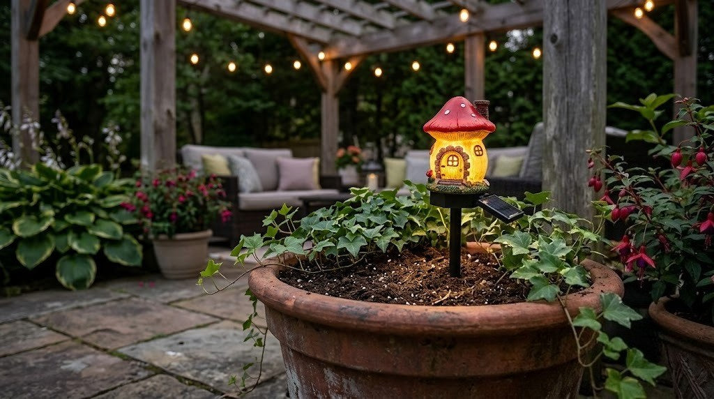 Luminous Storybook Fairy Houses – Solar-Powered Resin Garden Pathway Stakes (6 Styles)