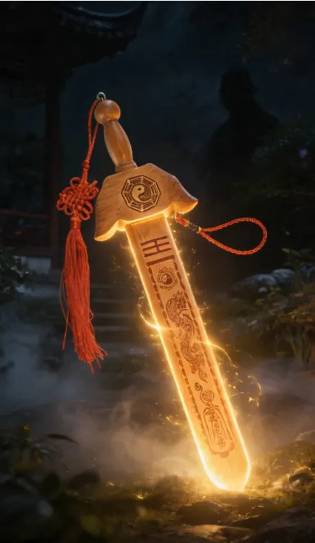 Chinese Peach Wood Sword – Oriental Feng Shui Garden Guardian Decoration