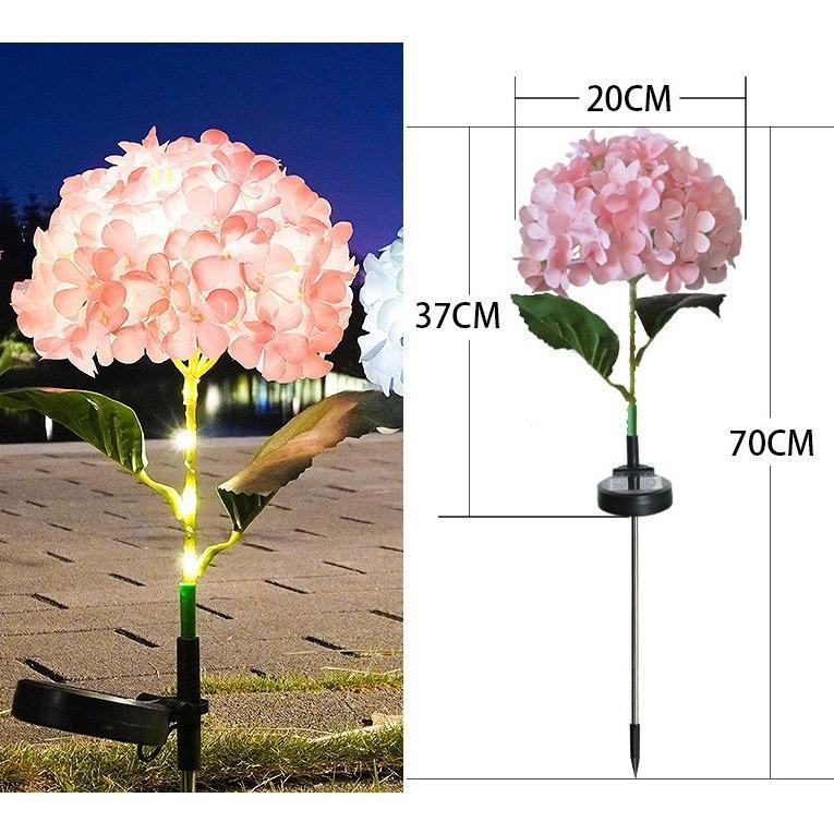 Luminous Hydrangea Solar Pathway Lights – Waterproof Blooming Flower Garden Stakes Courtyard Decoration