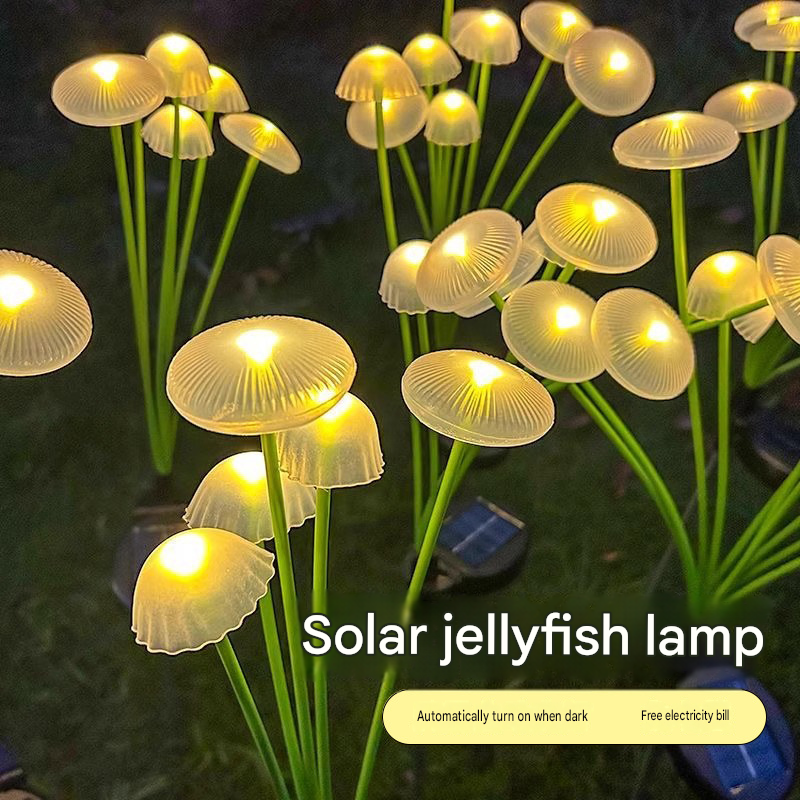 Luminous Swaying Mushroom Pathway Lights – Solar-Powered Firefly Garden Stakes (Set of 2)