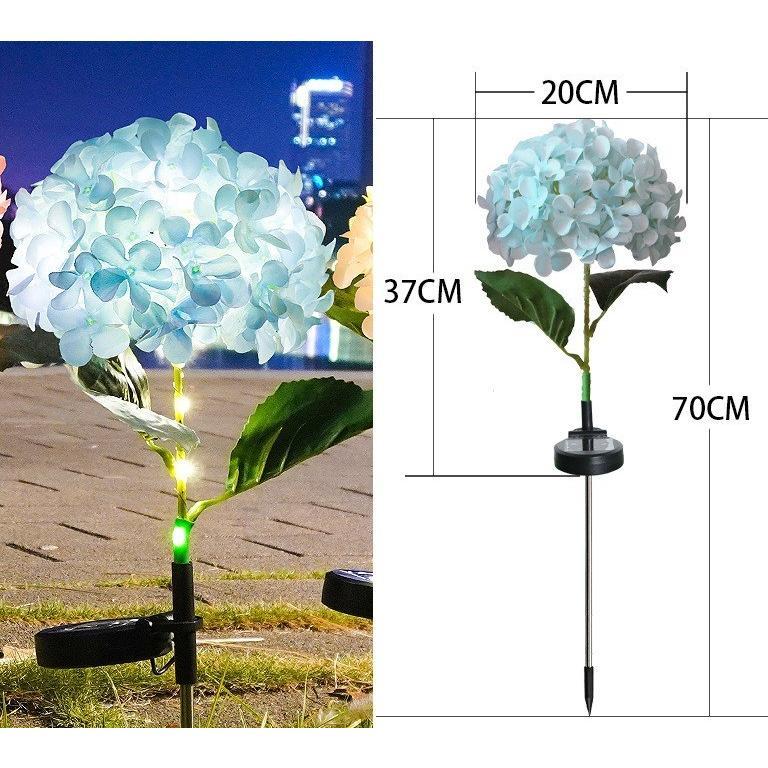Luminous Hydrangea Solar Pathway Lights – Waterproof Blooming Flower Garden Stakes Courtyard Decoration