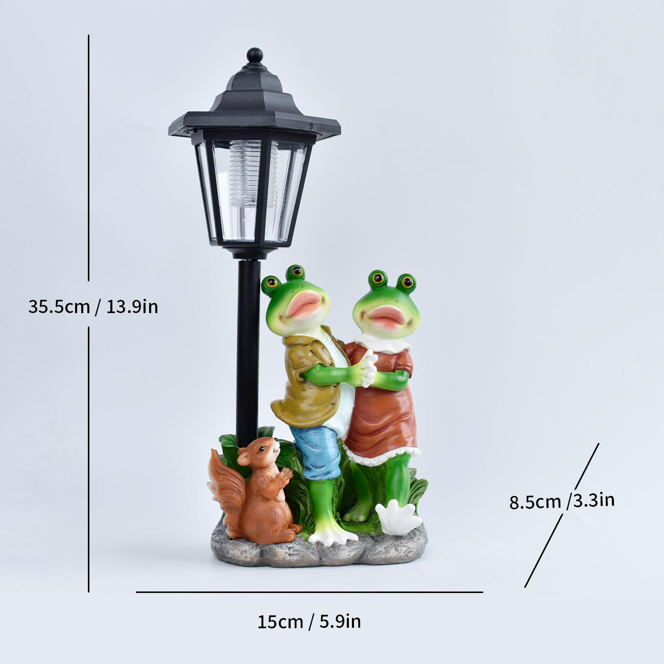 Storybook Solar Animal Garden Statues – Hand-Painted Resin Sculptures with Auto-Charging LED Lanterns