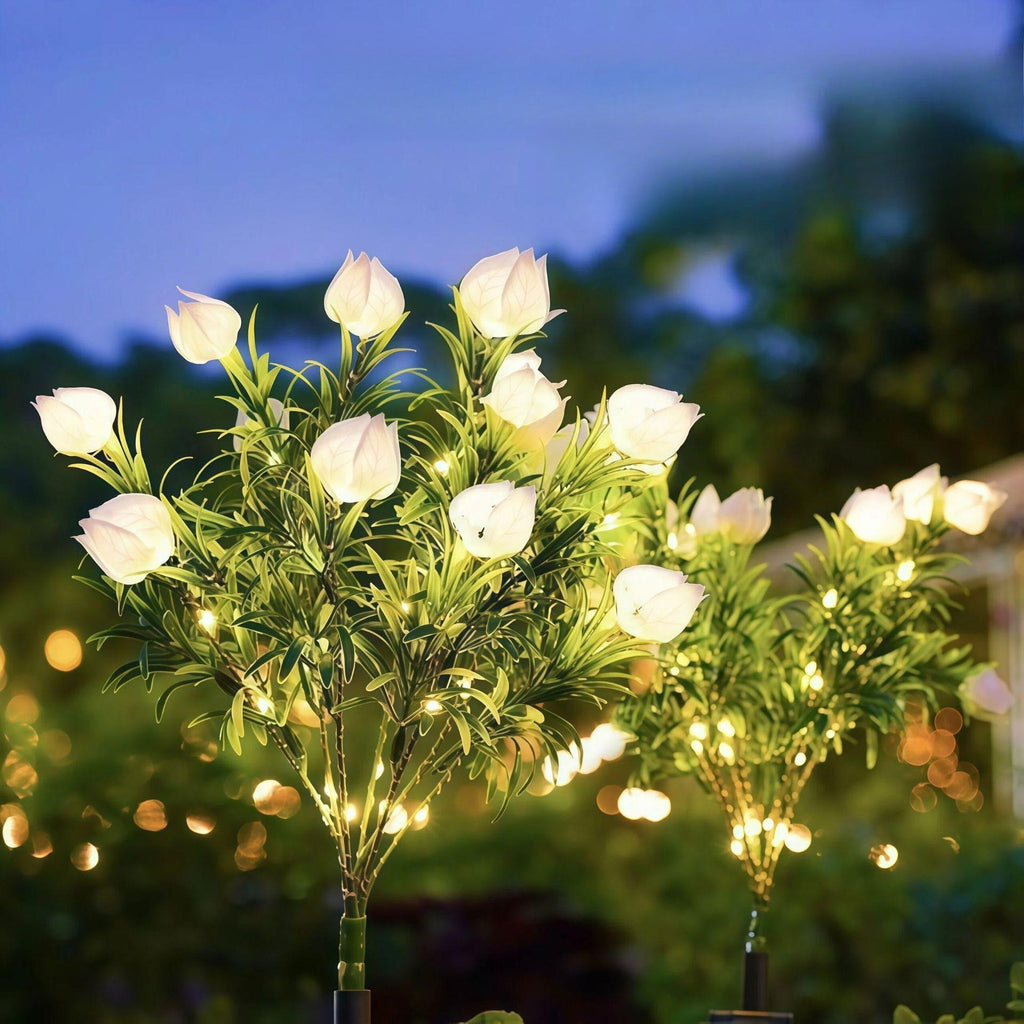 Luminous Gardenia Solar Pathway Lights – Waterproof Blooming Flower Garden Stakes