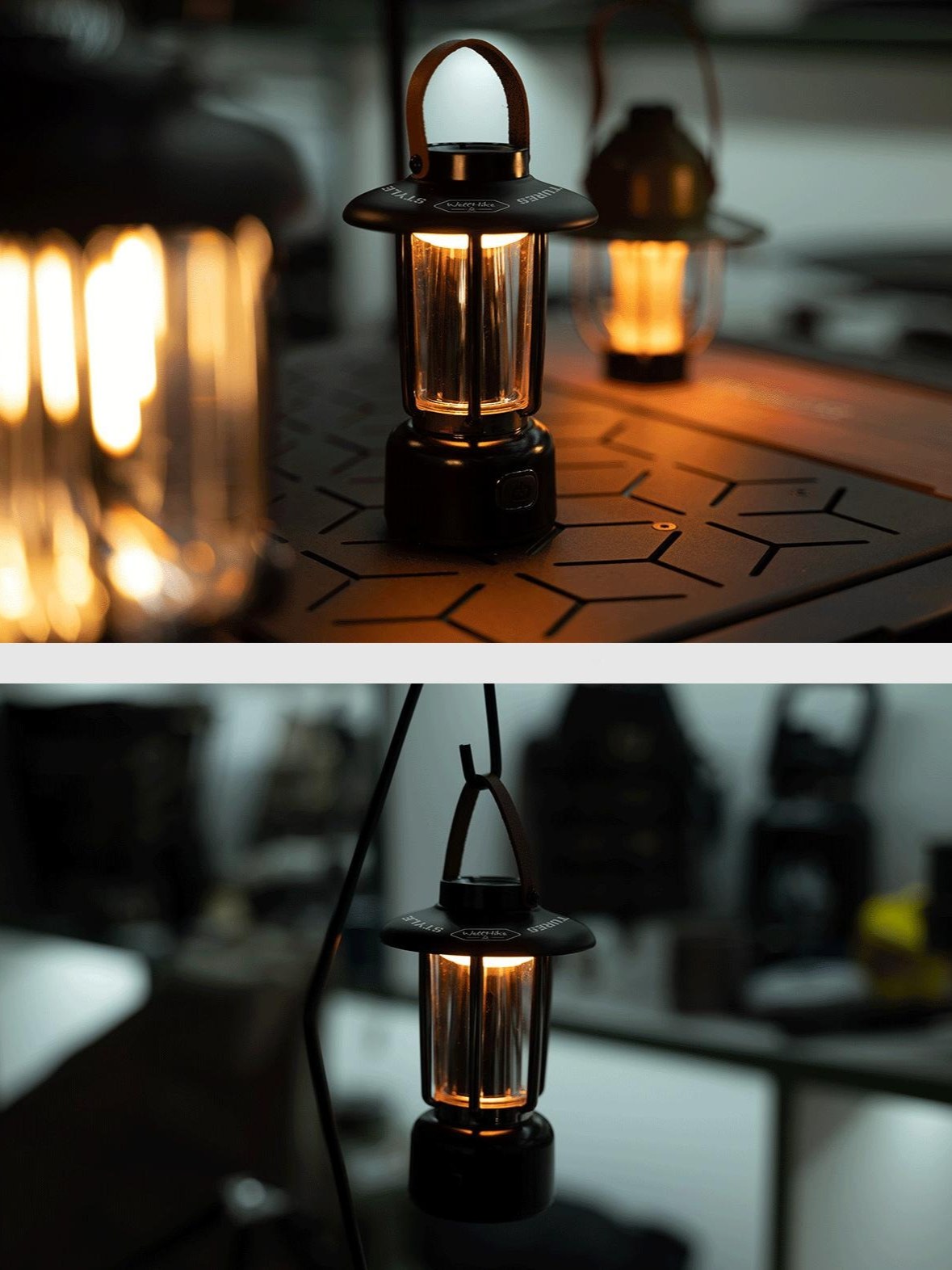Retro Camping Lantern Warm Ambient Light USB Rechargeable Cafe Table Lamp