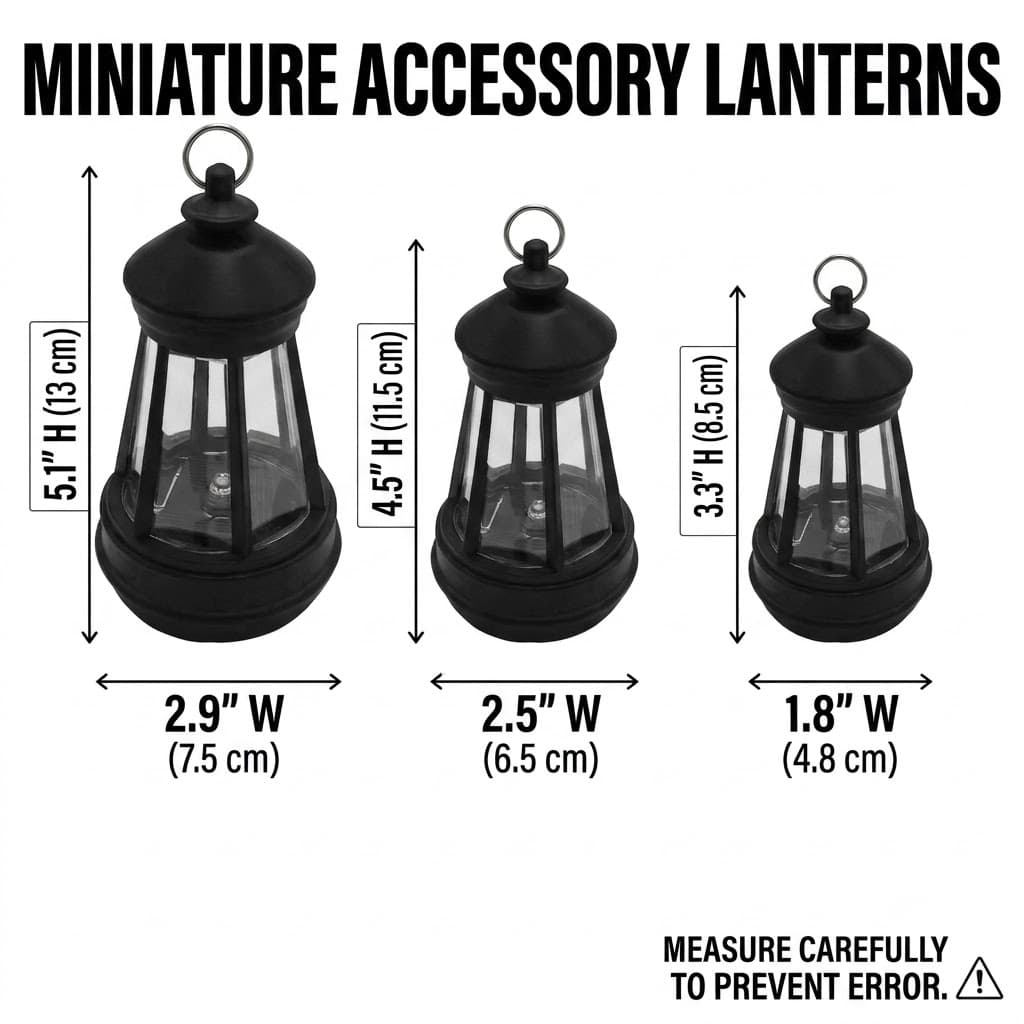 Miniature Solar Hanging Lantern – Replacement Garden Statue Light & Fairy Decor (3 Sizes)