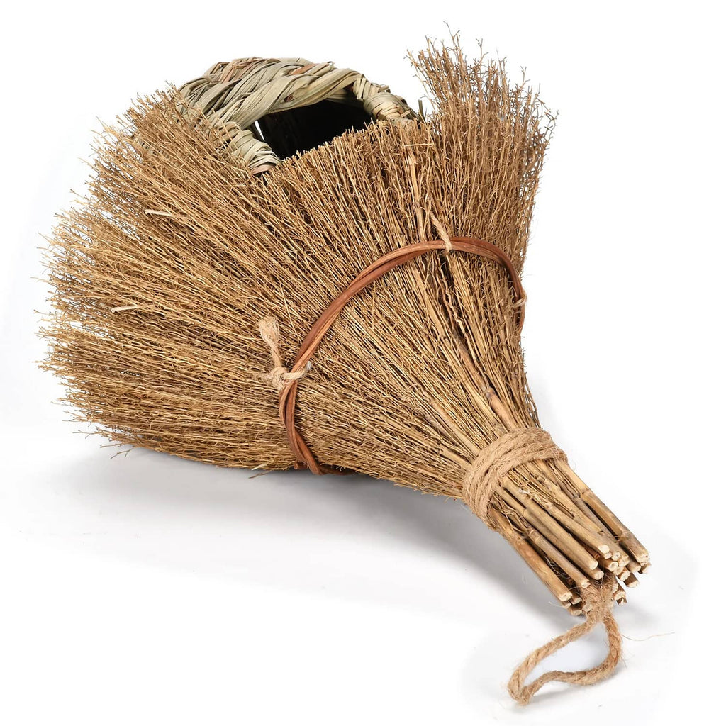 Handwoven Natural Grass Birdhouse – Rustic Hanging Wicker Hut for Garden, Eco-Friendly Shelter for Small Birds