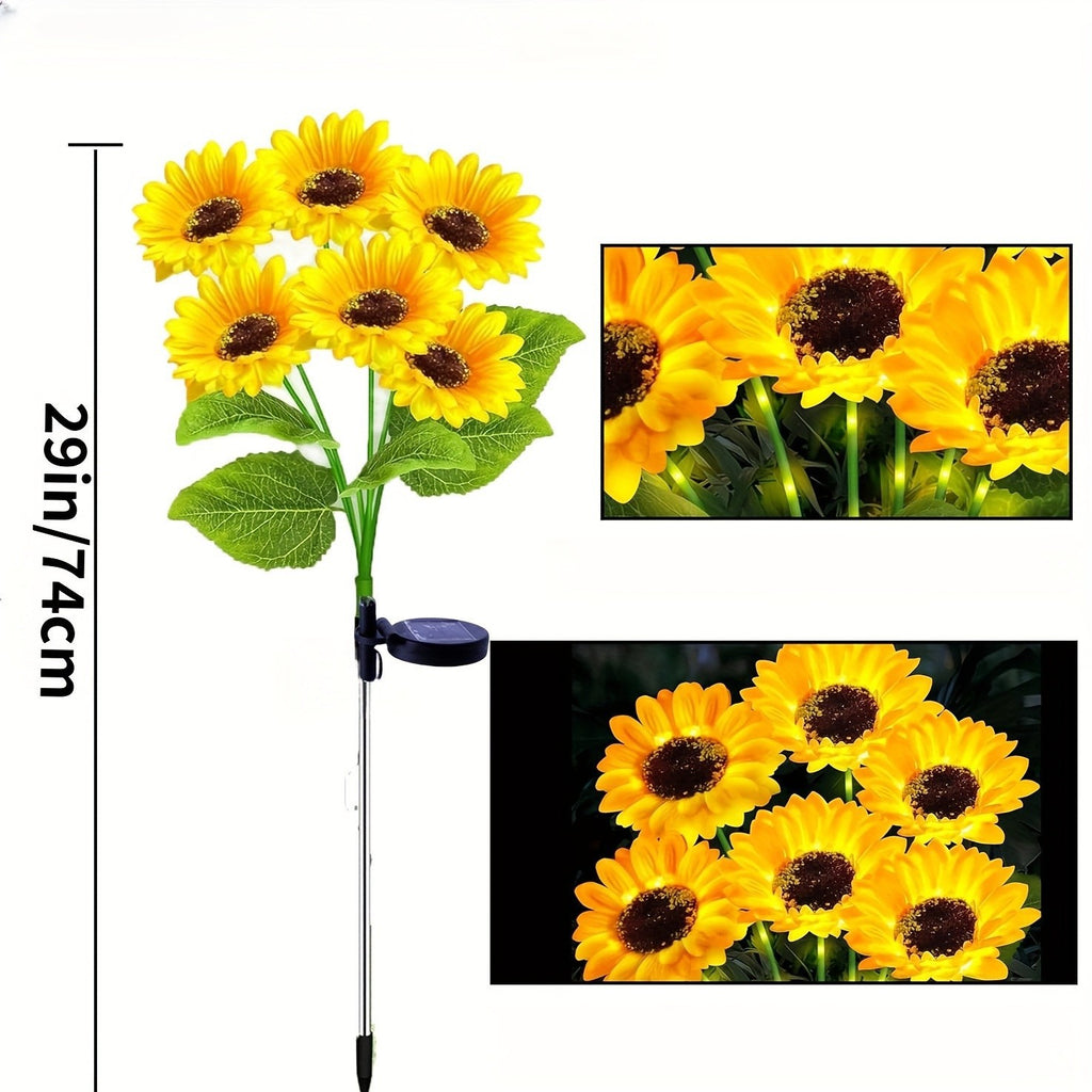Luminous Solar Sunflower Pathway Lights – Waterproof Blooming Garden Stakes (Set of 2)