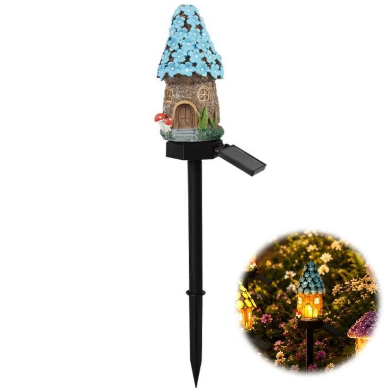 Luminous Storybook Fairy Houses – Solar-Powered Resin Garden Pathway Stakes (5 Styles)