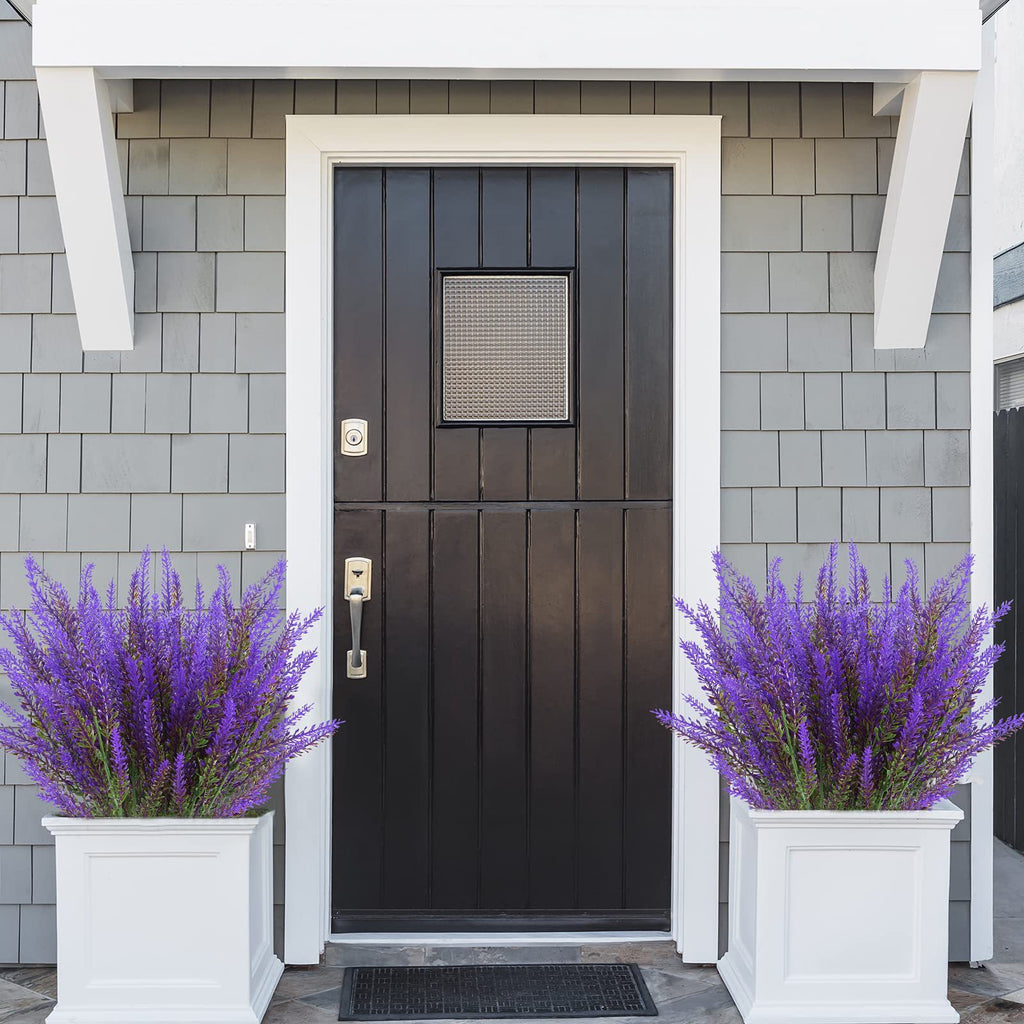 Lifelike Faux Lavender Bundles – UV-Resistant Artificial Window Box Flowers (Set of 20 Stems)