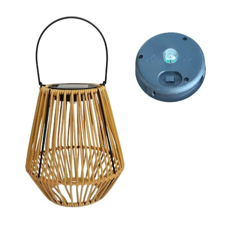 Solar Woven Rattan Lanterns – Boho Outdoor Table & Hanging Lights (Set of 2)