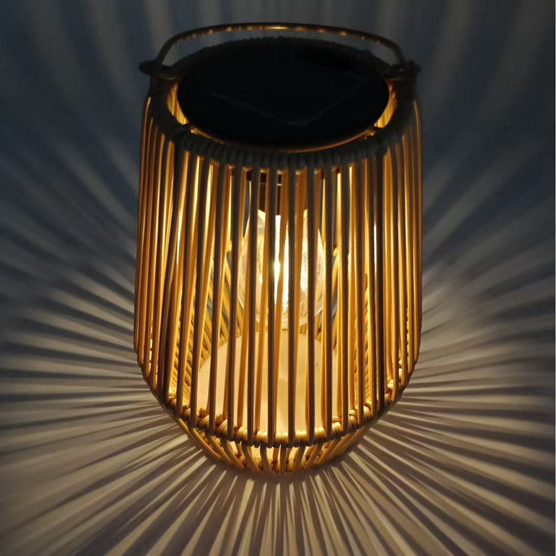 Solar Woven Rattan Lanterns – Boho Outdoor Table & Hanging Lights (Set of 2)