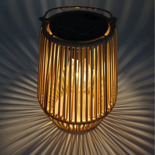 Solar Woven Rattan Lanterns – Boho Outdoor Table & Hanging Lights (Set of 2)