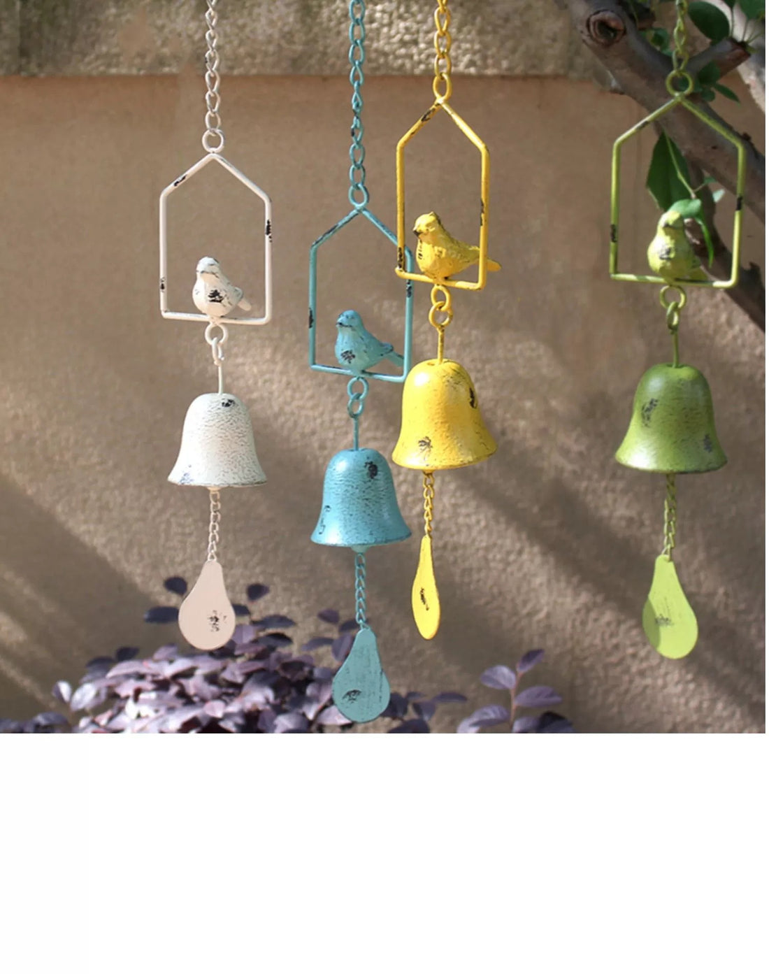 Rustic Cast Iron Hanging Garden Bells & Wind Chimes