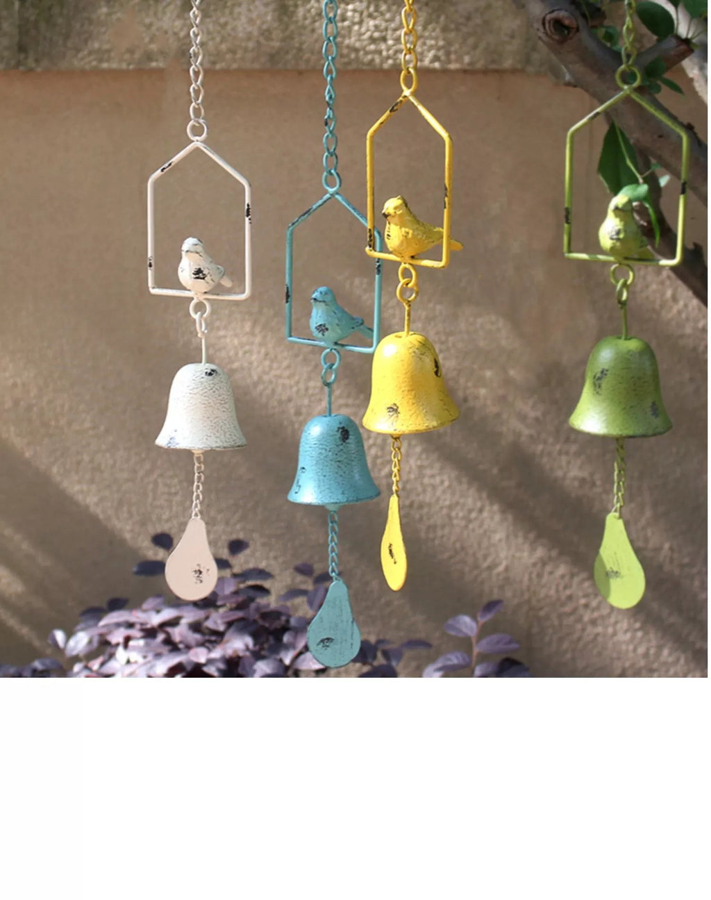 Rustic Cast Iron Hanging Garden Bells & Wind Chimes