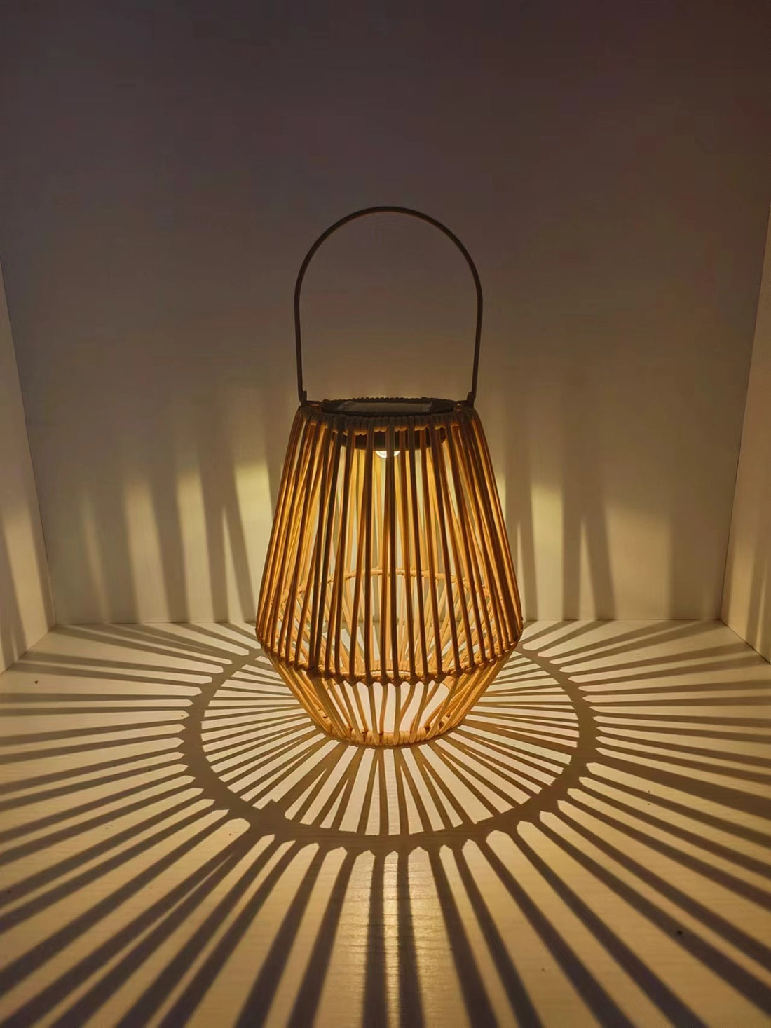Solar Woven Rattan Lanterns – Boho Outdoor Table & Hanging Lights (Set of 2)