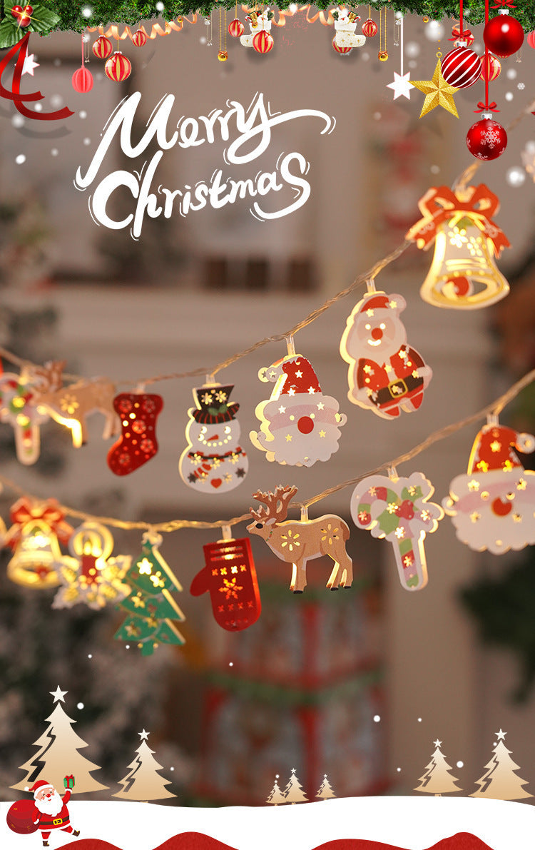 Festive Holiday LED String Lights – 3 Meter Glowing Christmas Characters (Battery or USB)
