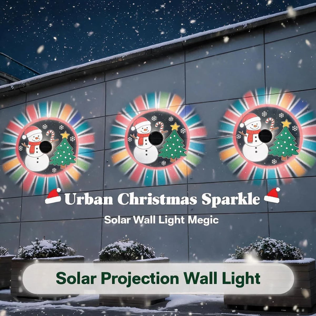 Luminous Holiday Silhouettes – Solar Christmas Projection Wall Light (3 Styles)