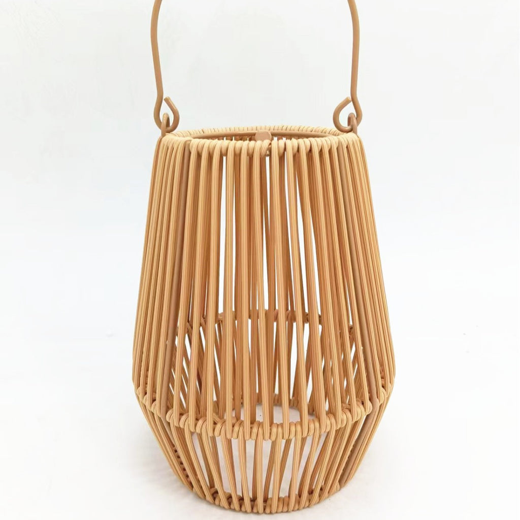 Solar Woven Rattan Lanterns – Boho Outdoor Table & Hanging Lights (Set of 2)