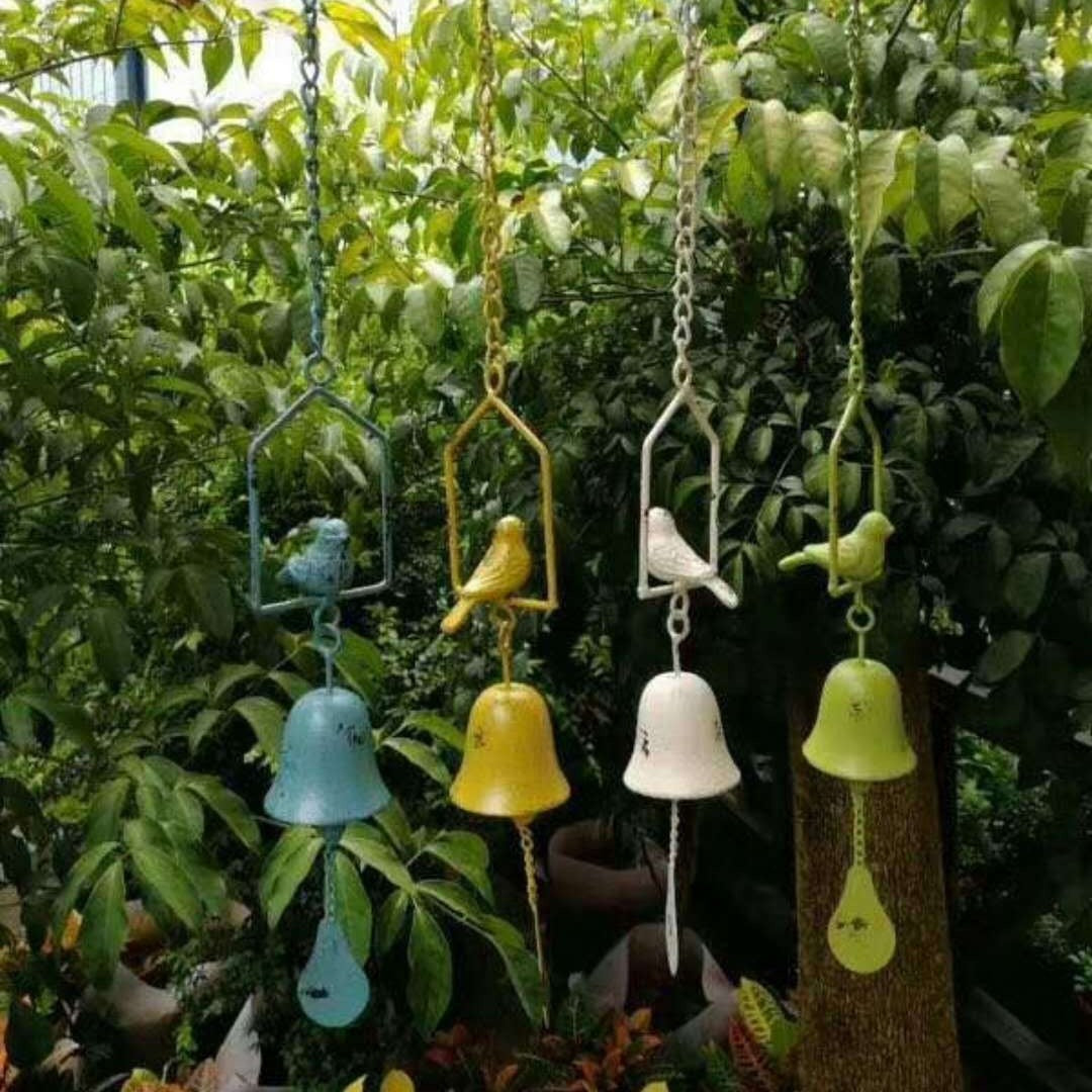 Rustic Cast Iron Hanging Garden Bells & Wind Chimes
