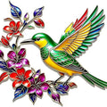Metal flower and bird wall hanging B