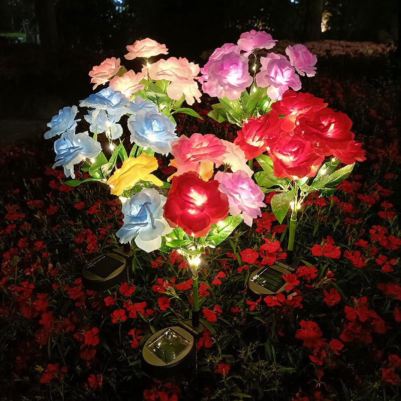 Luminous Solar Rose Garden Stakes – Waterproof Lifelike LED Flower Pathway Lights (Set of 2)